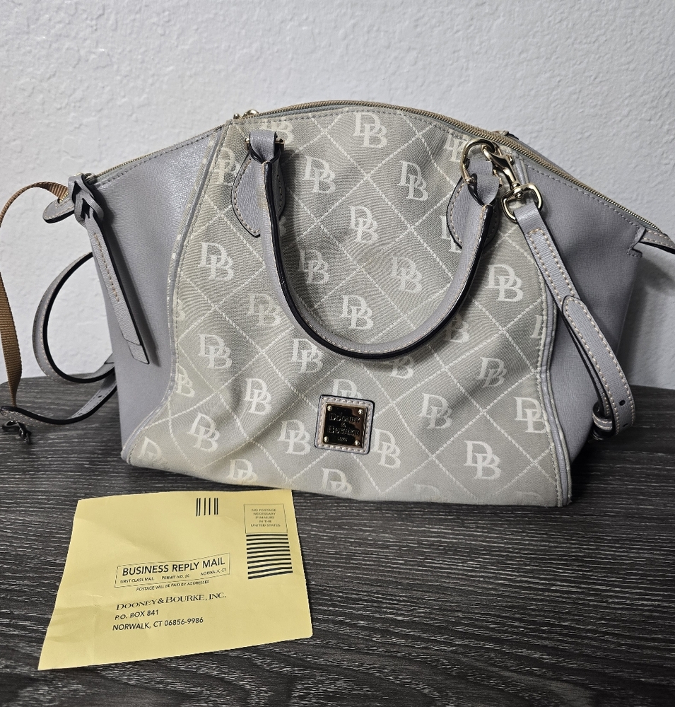 Dooney & Bourke Gray and Cream Shoulder Bag